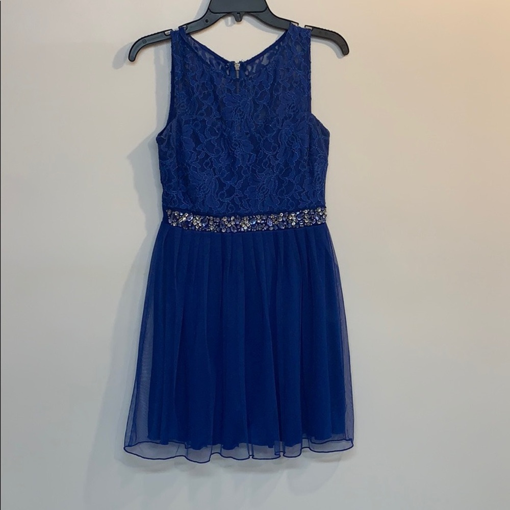 Speechless blue dress size 7 blue lace bead work